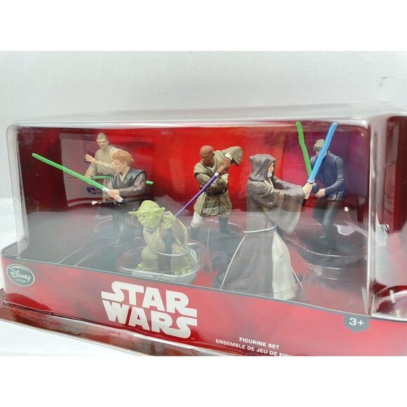Disney Store Star Wars 6 piece Vinyl Playset Yoda Anakin Skywalker Obi Wan - Picture 3 of 5